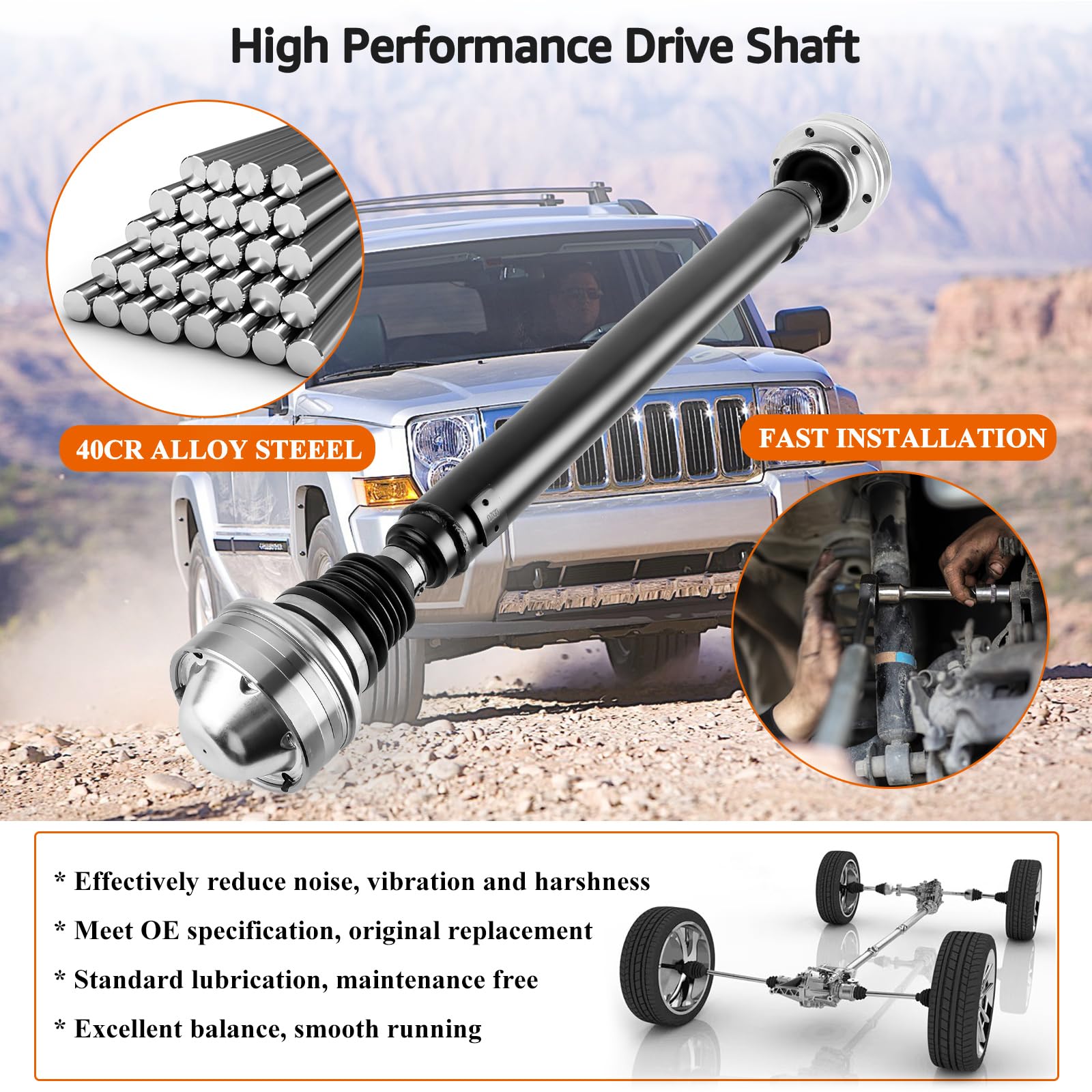 Jeep チェロキー フロントドライブシャフト 52111596AA 61WyaMjEO3L._AC_UF350,